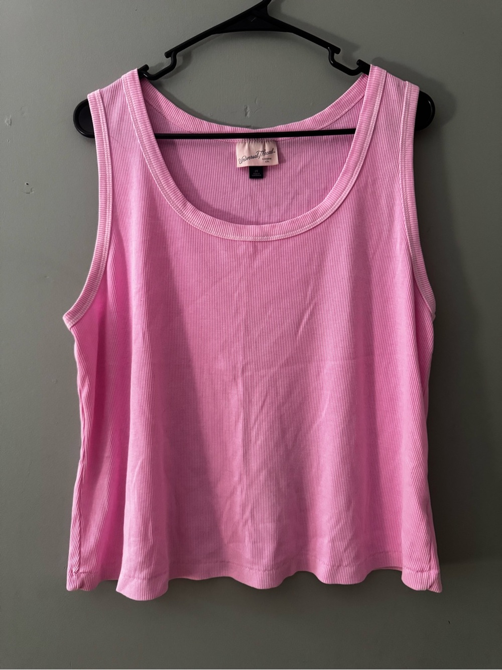 Universal Thread Pink Ribbed Scoop Neck Tank